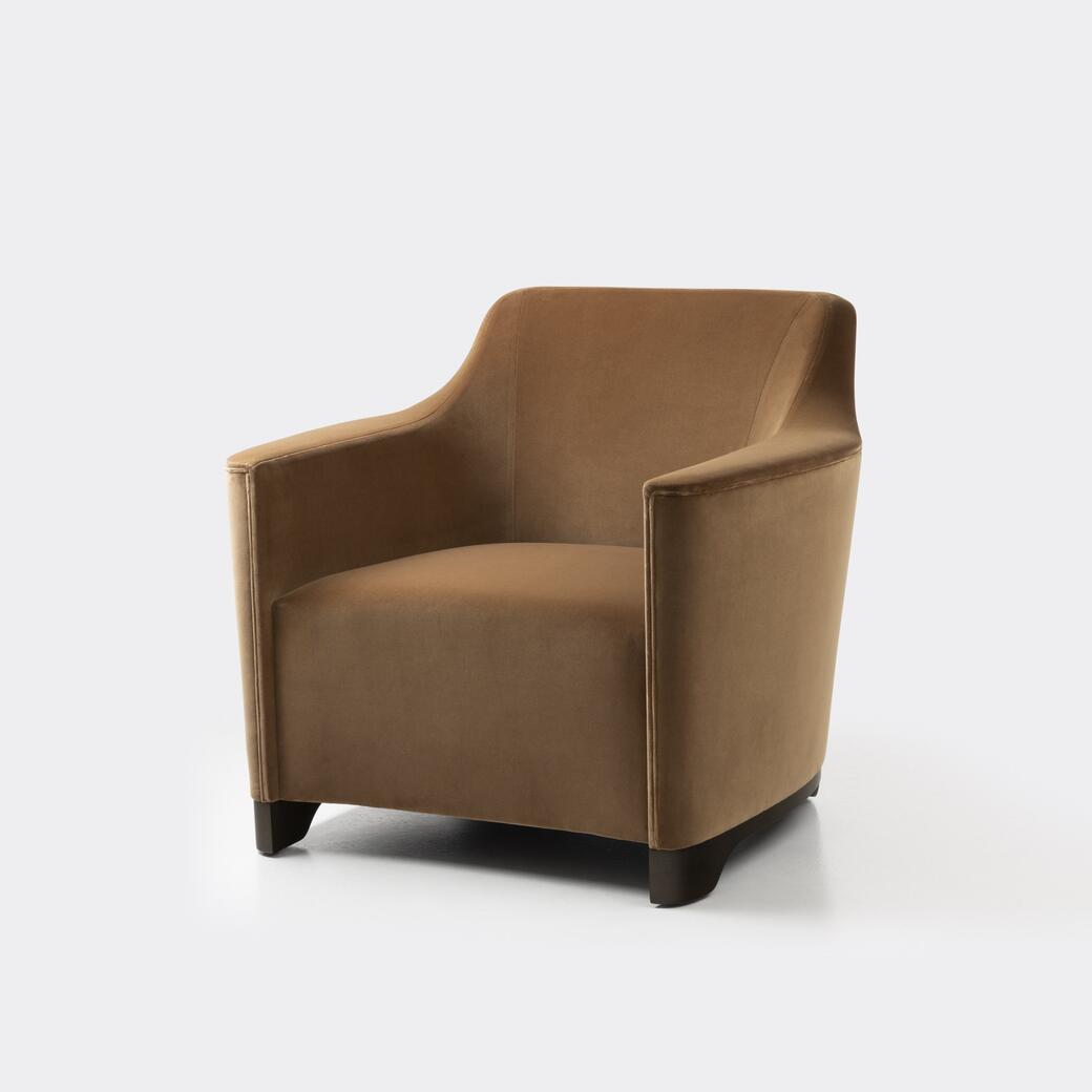 Dune Lounge Chair, Legs, Walnut Dark Cocoa, New Cotton: Antelope