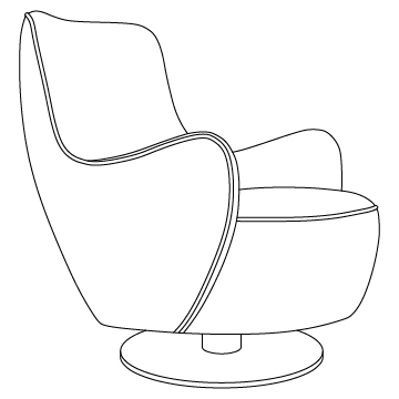 Barrel Chair Swivel - High Back Metal Swivel Base with Upholstery