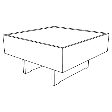 Omnibus Sectional I End table (9050) with Illuminated Stone Top: 32 inches wide
