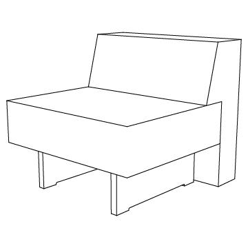 Omnibus Sectional I Armless Chair (9073-30), Extended Depth: 30W x 38D with 27SD (inches)