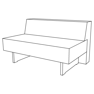 Omnibus Sectional I Armless Loveseat (9073-48), Classic Depth: 48W x 32D with 21SD (inches)