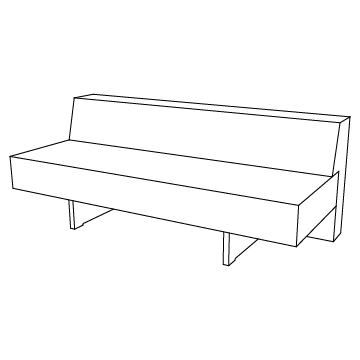 Omnibus Sectional I Armless Sofa (9073-72), Classic Depth: 72W x 32D with 21SD (inches)