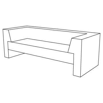 Omnibus Sectional I Two Arm Sofa (9076-AA), Extended Depth: 84W x 38D with 27SD (inches)