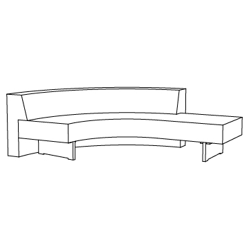 Omnibus Sectional I Quarter Circle Sofa with Seat Extension (9078-60-L&R), Classic Depth: 90W x 21SD (inches)