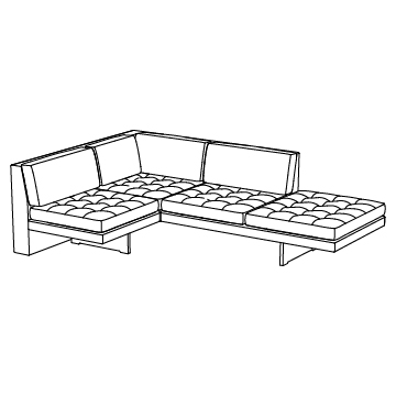 Omnibus Sectional III Corner with One Seat Extension (9072-L&R), Classic Depth: 90W with 21SD (inches)