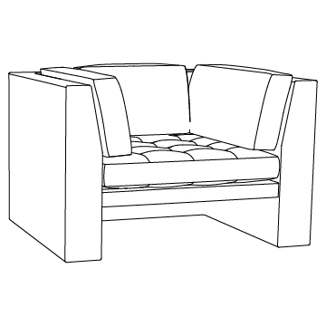 Omnibus Sectional III Arm Chair (9073), Extended Depth: 43W x 38D x 27SD (inches)