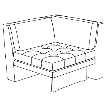 Omnibus Sectional III Corner Chair (9073-32), Classic Depth: 32W x 32D with 21SD (inches)
