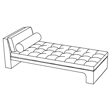 Omnibus Sectional III Daybed Lounge with Waterfall (9075-W): 78 inches wide