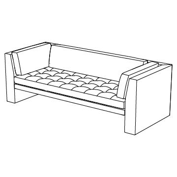 Omnibus Sectional III Two Arm Sofa (9076-AA), Extended Depth: 84W x 38D with 27SD (inches)