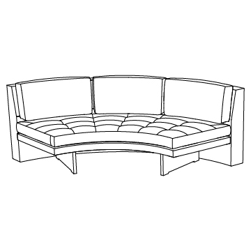 Omnibus Sectional III Quarter Circle Sofa (9078-60), Extended Depth: 60W with 27SD (inches)