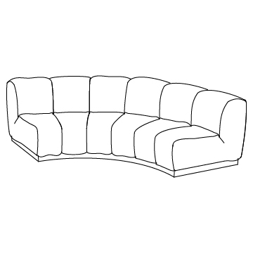 Biscuit Curved Sofa
