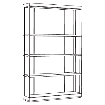 Avila Bookcase, 51.5 inches wide: 3 Shelves
