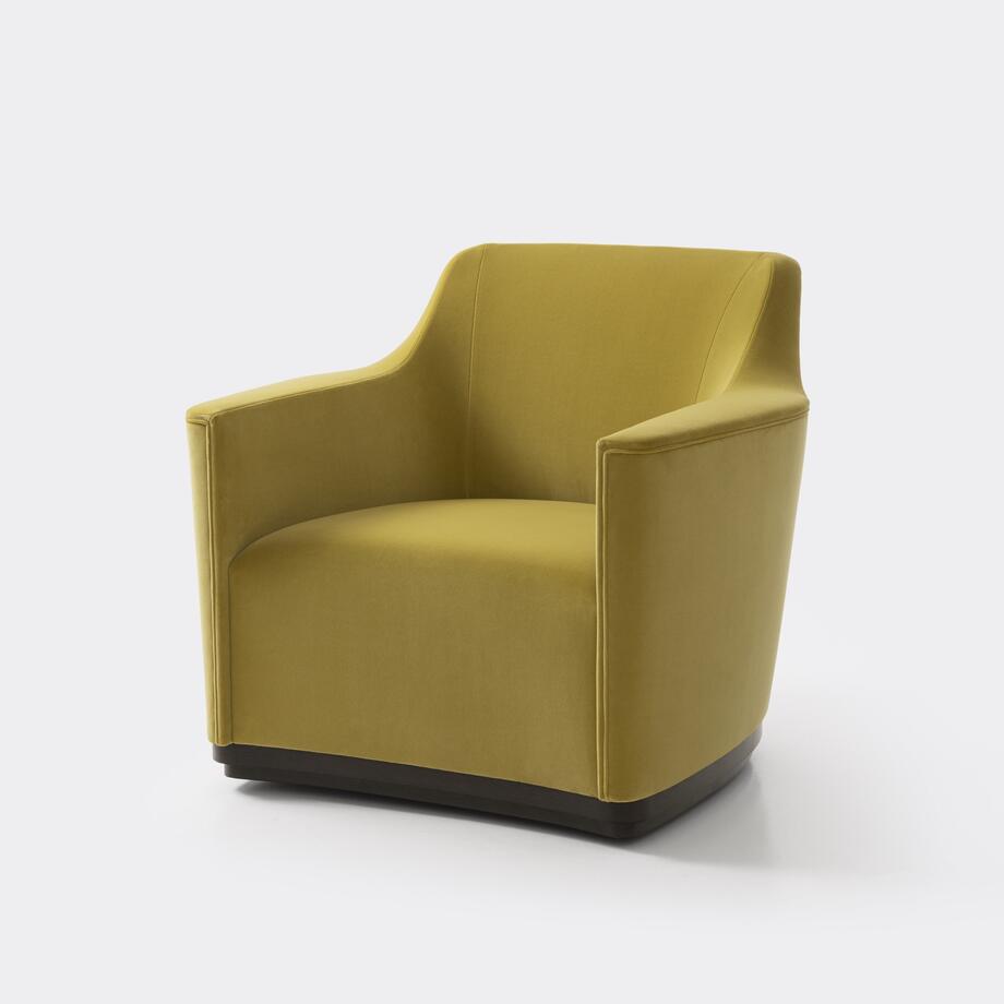 Dune Lounge Chair, Walnut Puma, New Cotton: Citrine