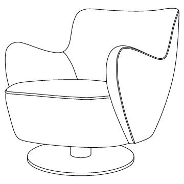 Barrel Chair Swivel Metal Swivel Base with Upholstery