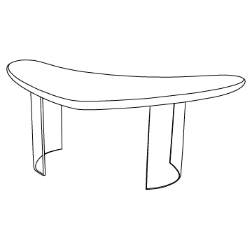 Wing Desk 84 inches wide: Lucite Legs