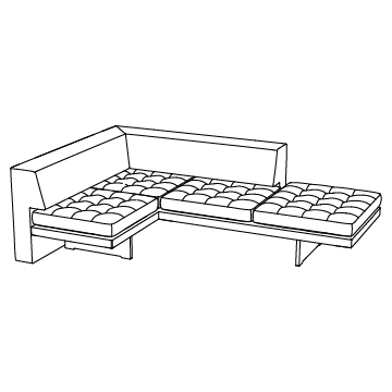 Omnibus Sectional II Corner with One Seat Extension (9072-L&R), Extended Depth: 90W with 27SD (inches)
