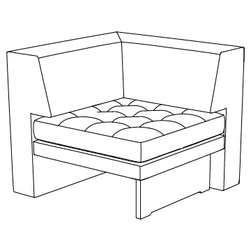Omnibus Sectional II Corner Chair (9073-32), Classic Depth: 32W x 32D with 21SD (inches)