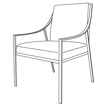 Aileron Dining Arm Chair Holly Hunt, Dining Arm Chair Dimensions