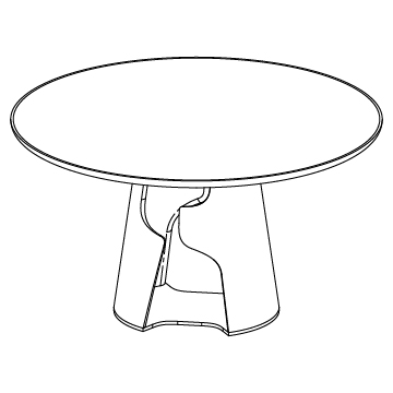 Cava Dining Table 54 inch diameter: Walnut, Oak or Ash