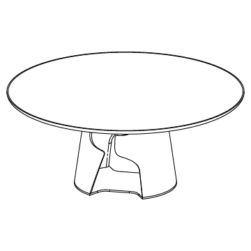 Cava Dining Table 72 inch diameter: Walnut, Oak or Ash