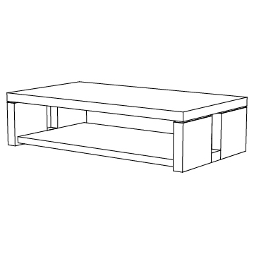 Dyad Cocktail Table 62 wide x 34 deep (inches)