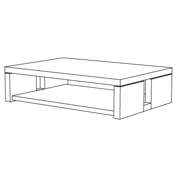 Dyad Cocktail Table 62 wide x 42 deep (inches)