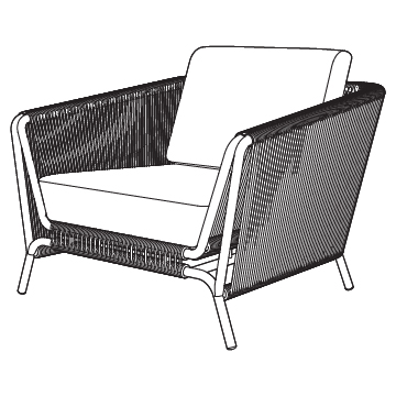 Salamander Lounge Chair Woven Cord Finishes with Upholstery