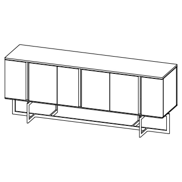 Take Five Cabinet 84 inches wide: Oak Sahara or Sycamore Nimbus Cabinet