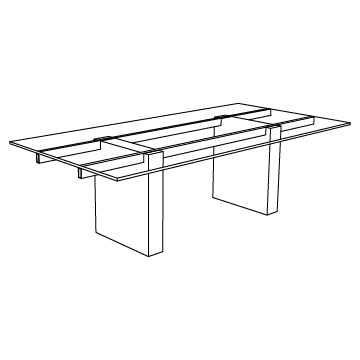 Cubist Double Pedestal Extension Dining Table