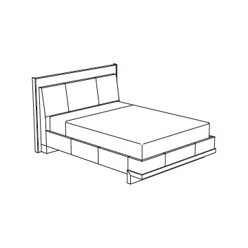 Fortis Bed, California King with Center Panel