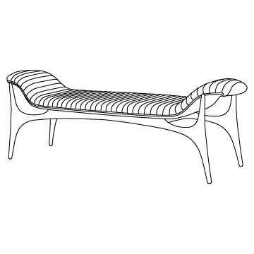 Sculpted Wood Bench