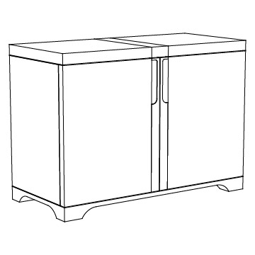 Antidote Cabinet, 49 inches wide: 2 Doors