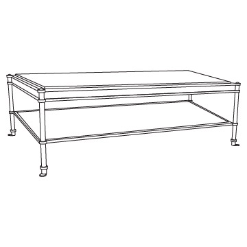 D'Orsay Cocktail Table, 66 inches wide: Two-Tier Frame