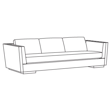 Flair Sofa, 108 inches wide: Walnut Finishes