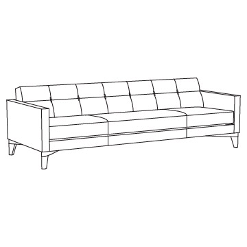 Montgomery Sofa, 100 inches wide: Walnut Finishes