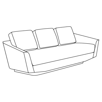 Open Arms Sofa, 109.5 wide x 42.25 deep (inches): Walnut Base