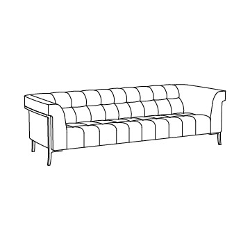 Sheffield Sofa, 98 inches wide: Metal Base