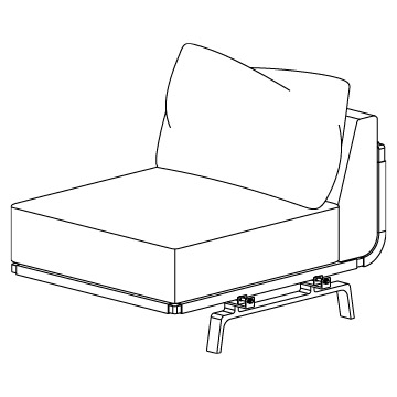 Tortuga Sectional, Armless Unit
