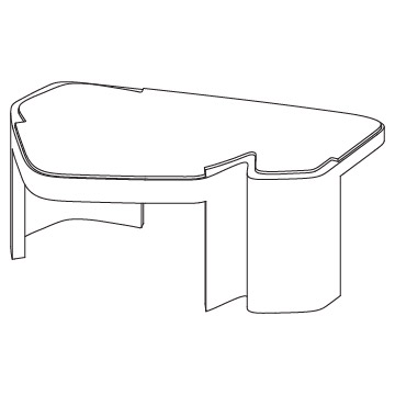 Caldera Cocktail Table, Low Table: 37.5 inches wide