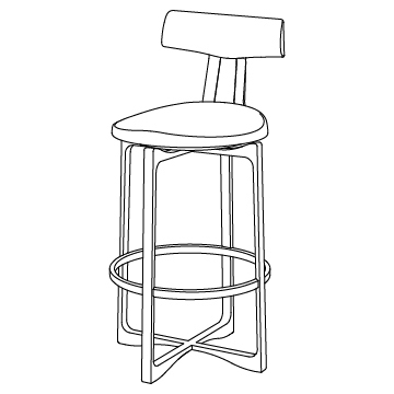 Pepper Counter Stool, With Back