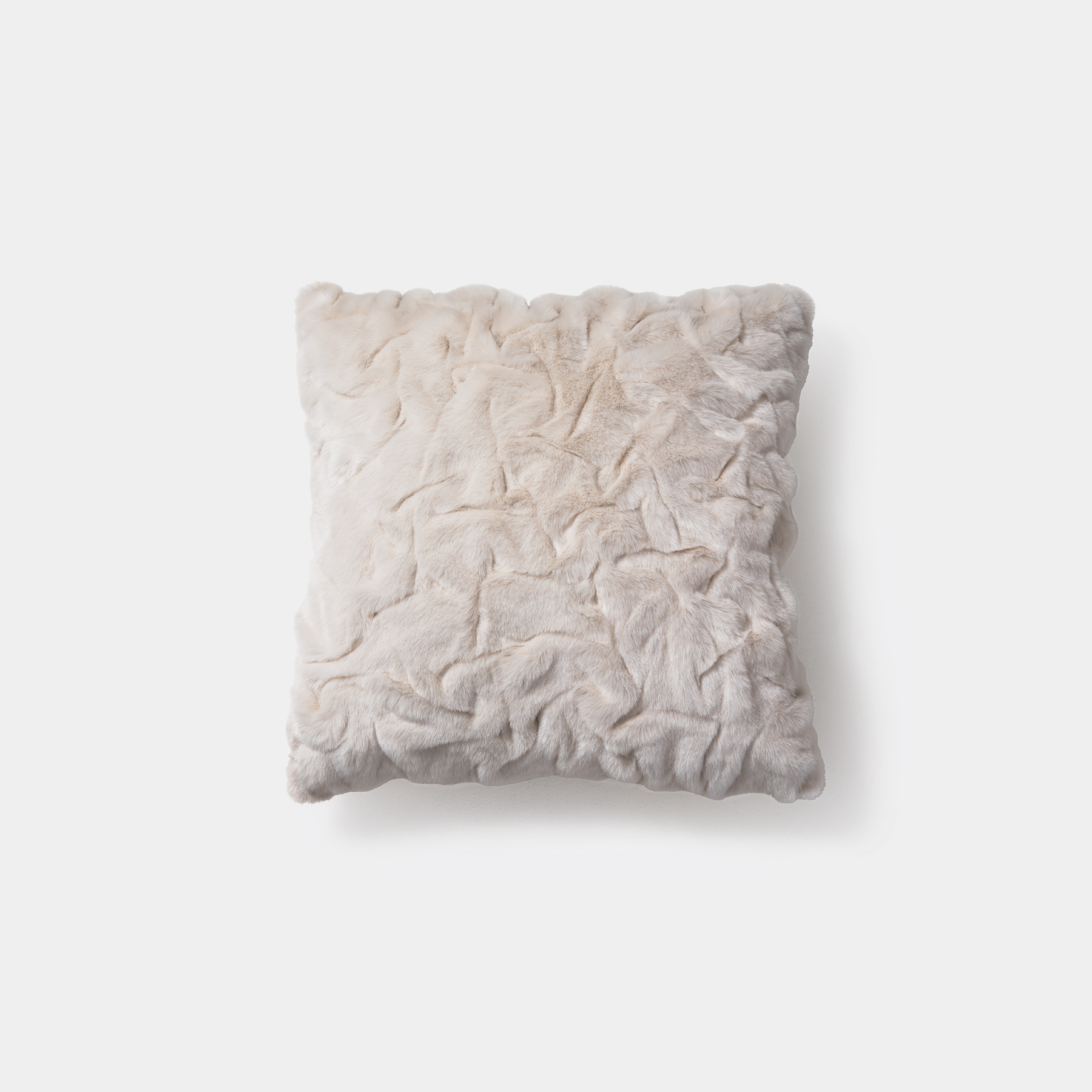 Faux Pleated Pillow 22 x 22, White Arctic Fox
