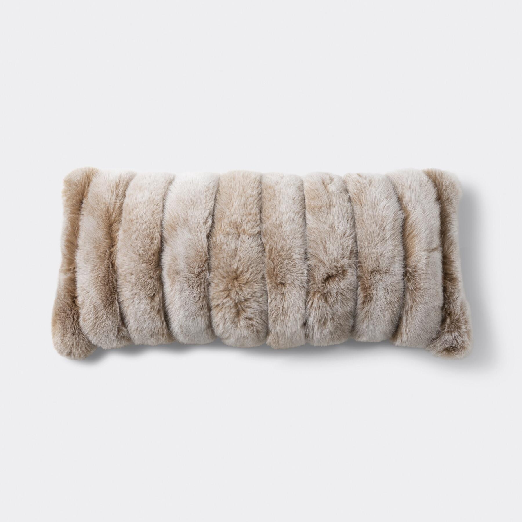 Fox Strip Pillow, Light Stone, 38x16