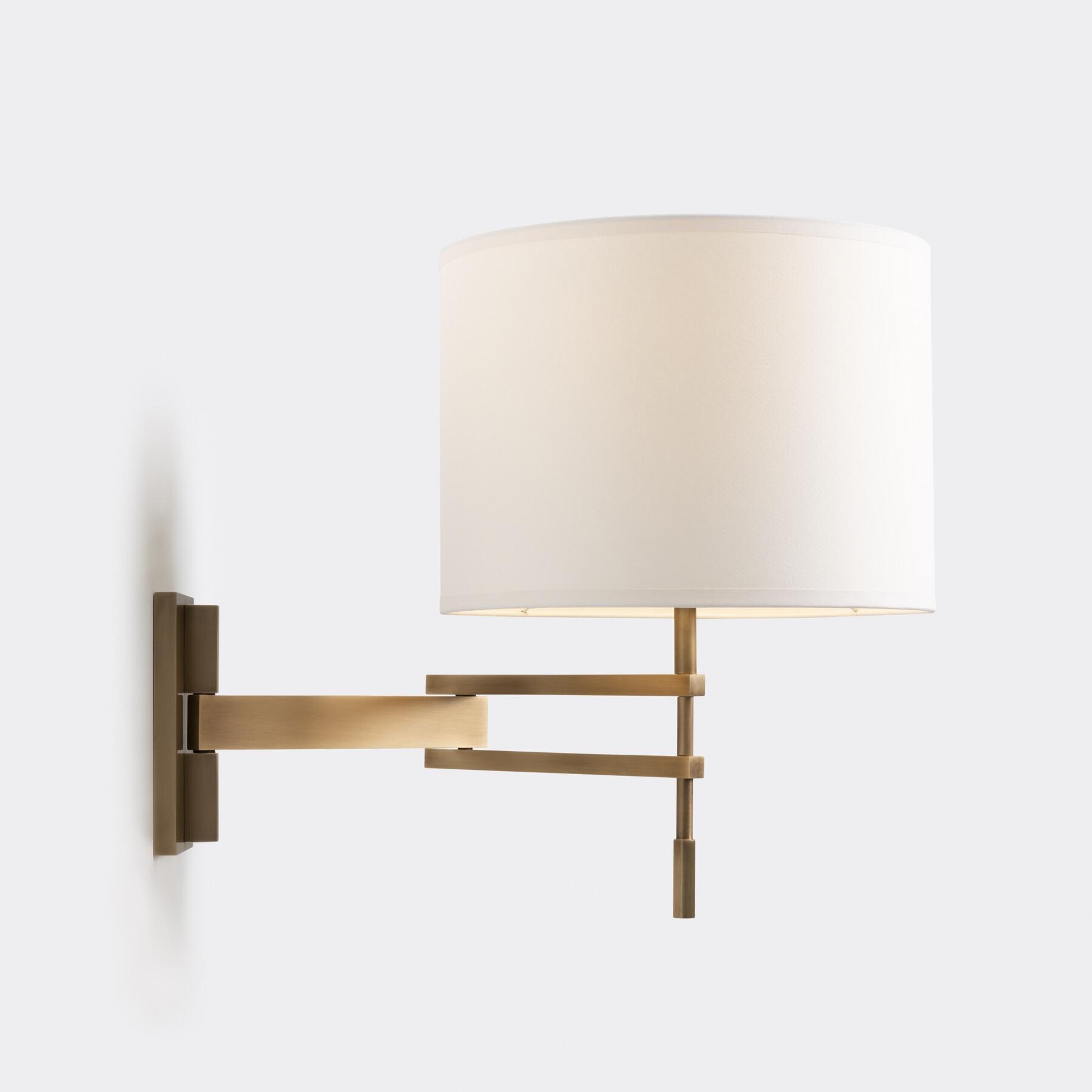 Signature Swing Arm Sconce, Light Bronze with Aquarelle Diffuser Shade