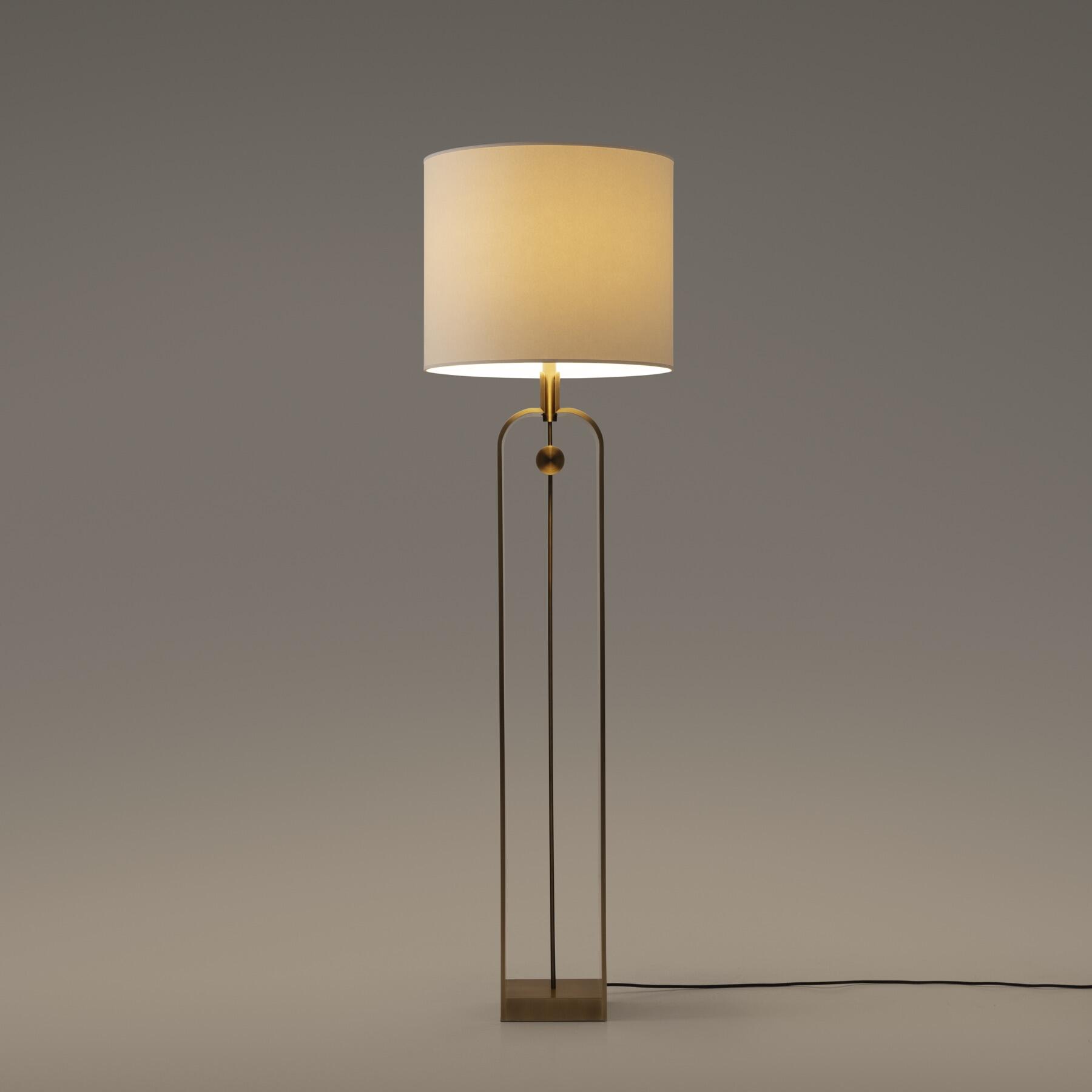 Ava Floor Lamp, Golden Bronze, Aquarelle Shade