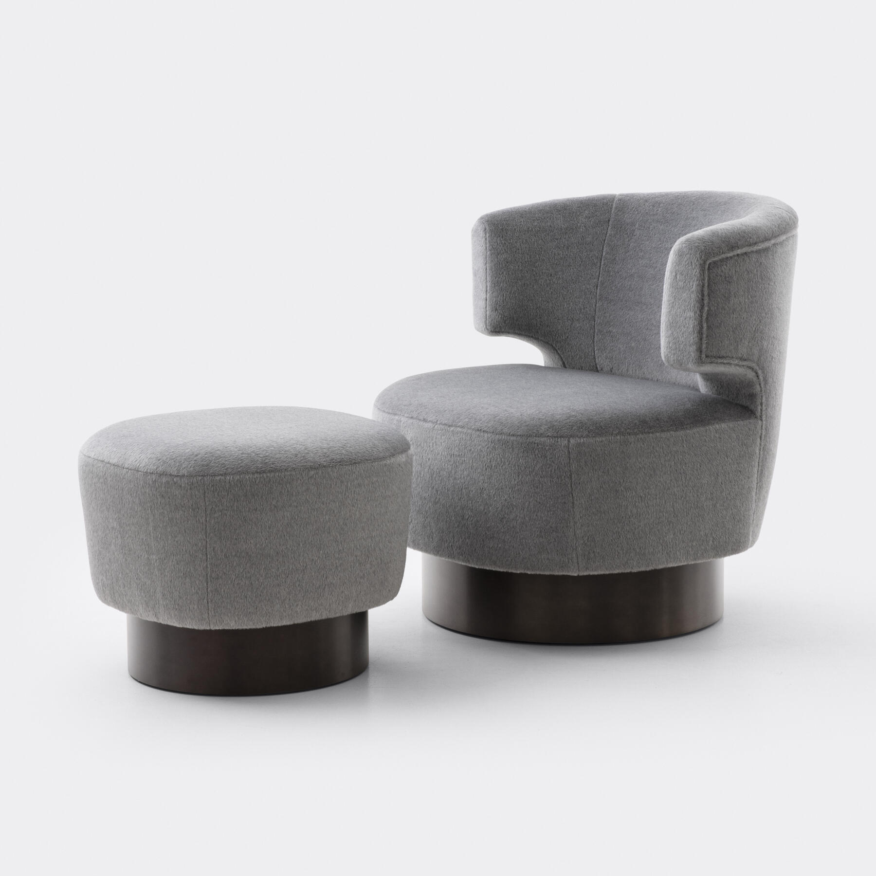 Mesa Occasional Chair and Ottoman, Silver Fox