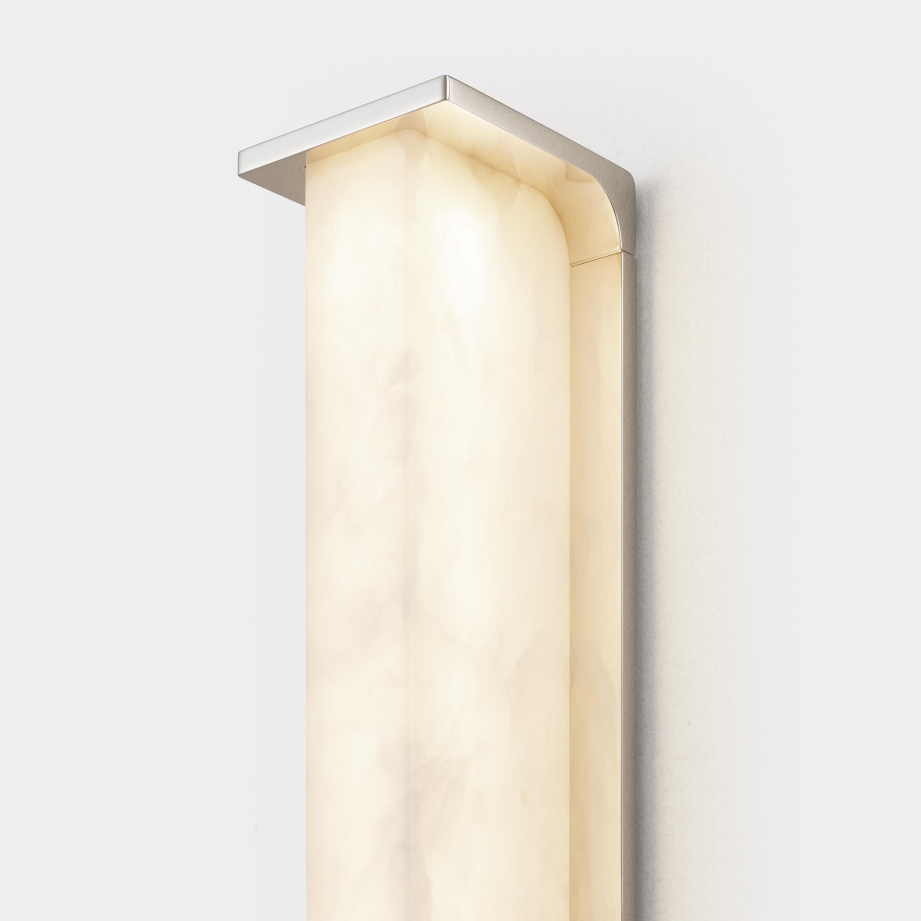 Bao Sconce, Lightly Aged Nickel with Alabaster