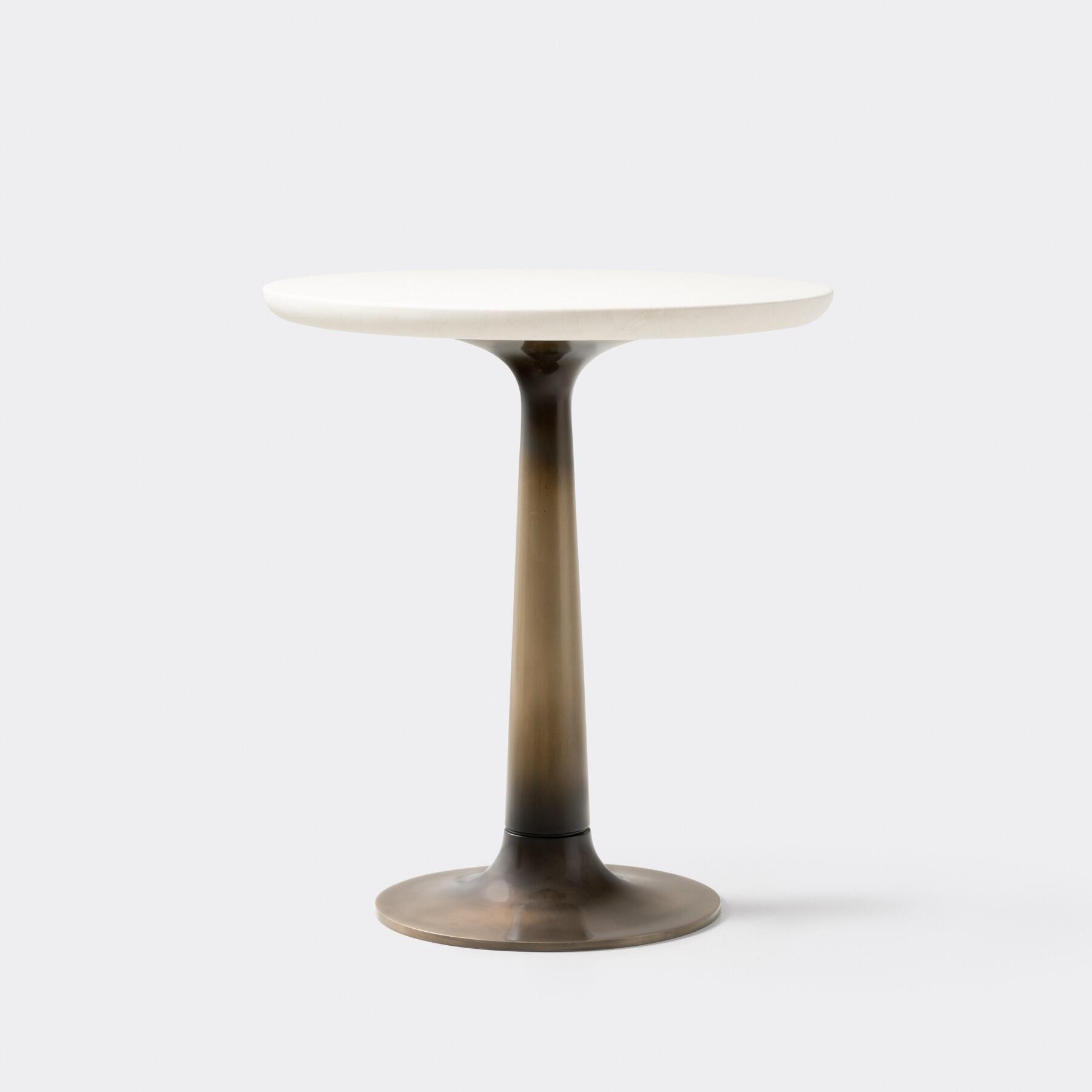 Martini Side Table, Monument Light Bronze, Bruges Beige Honed