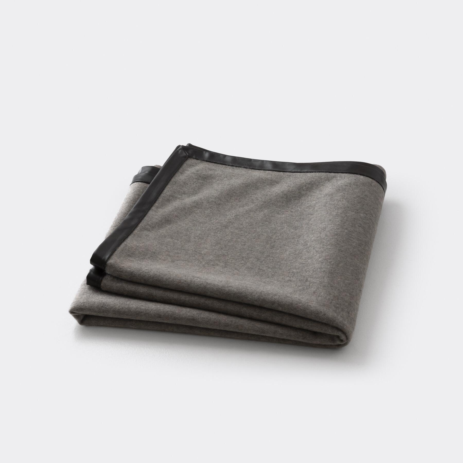 Cashmere Double Sided Throw, Leather