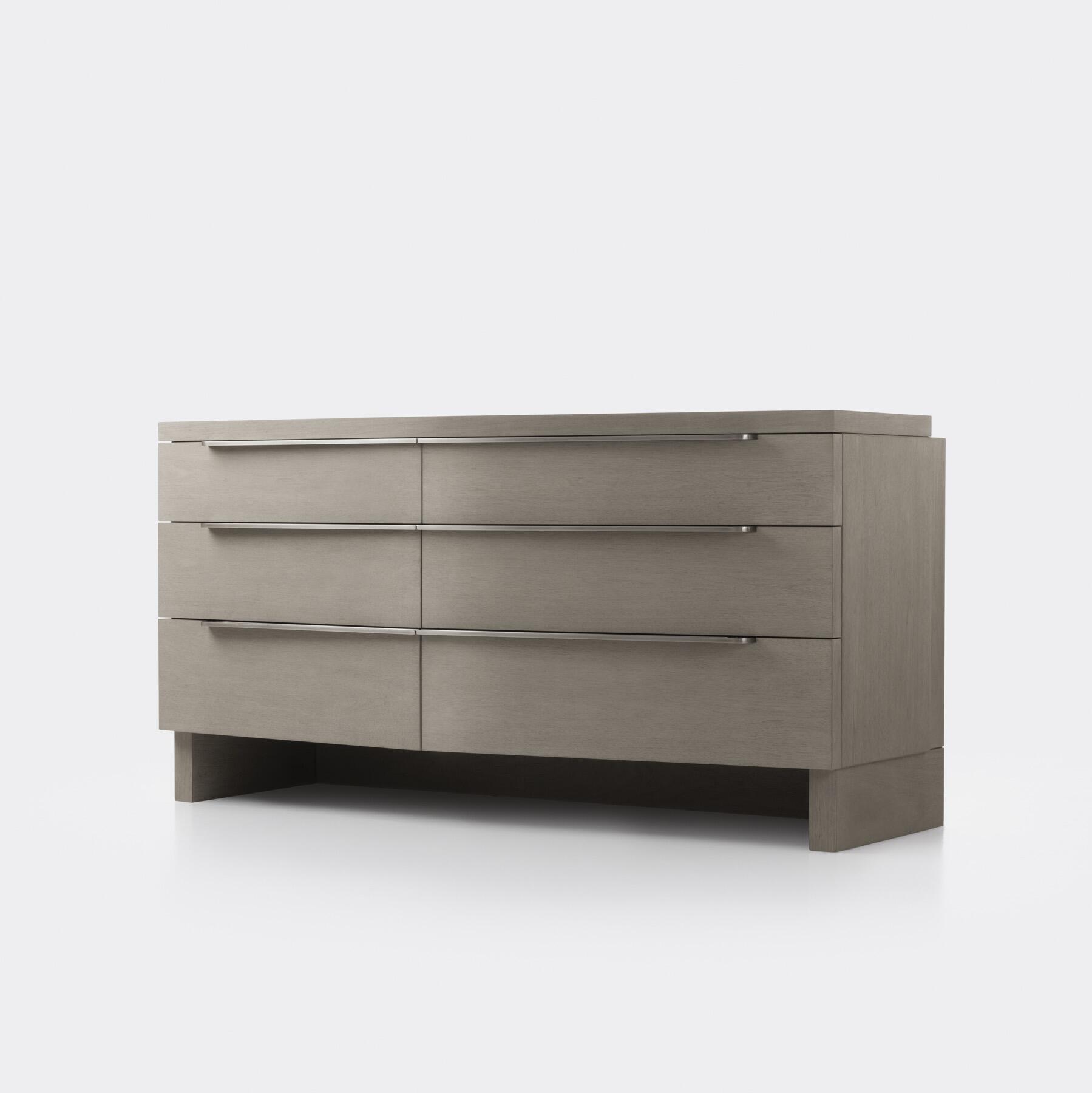 Eon Drawer Cabinet, 6 Drawer, Walnut Driftwood, Silver Smoke