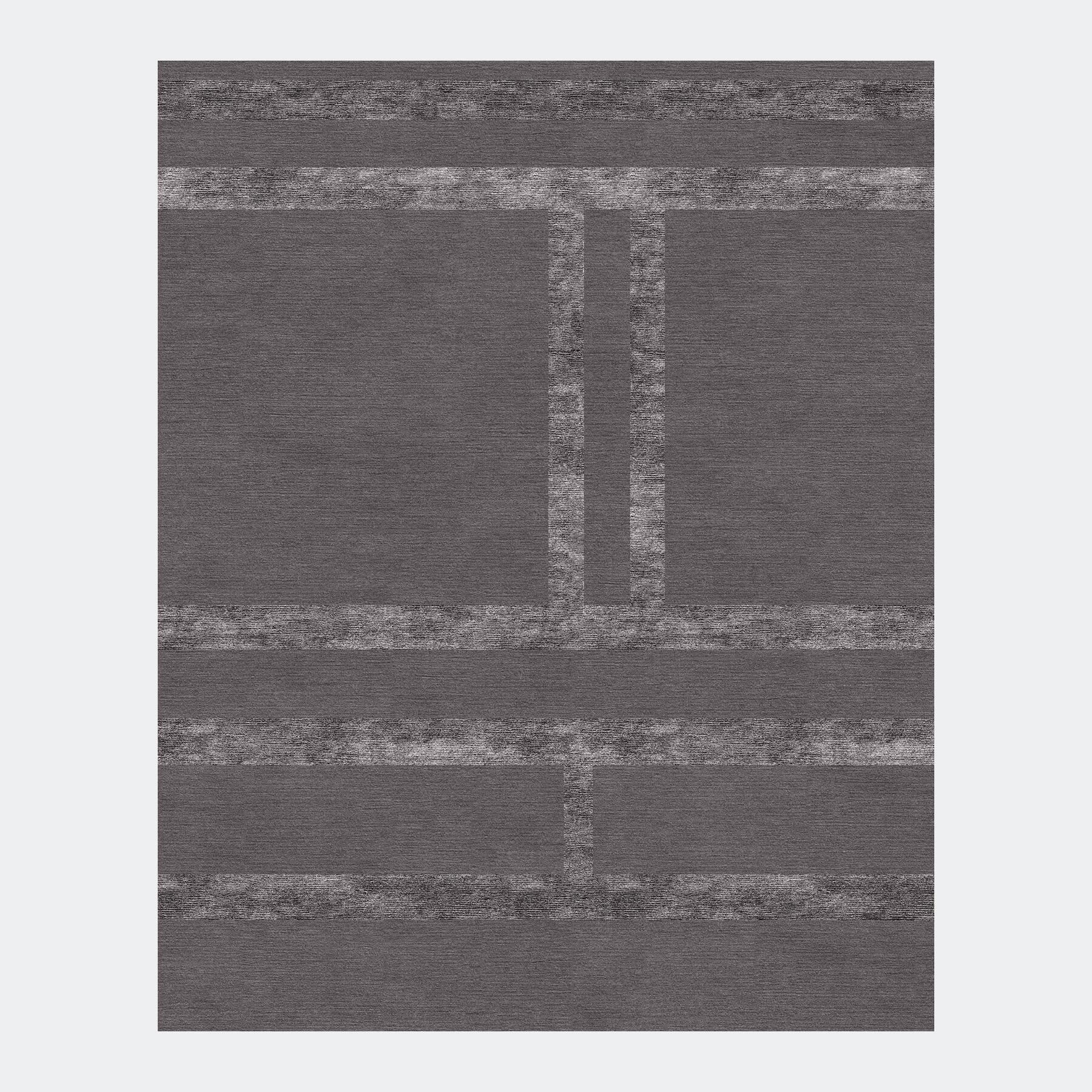 Intersection Rug, Anthracite/100% Wool/6MM, Anthracite/100% Silk/9MM